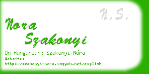 nora szakonyi business card